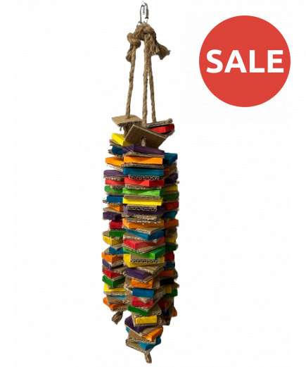 Parrot-Supplies Stacks Of Shredding Trio Large Card & Wood Parrot Toy